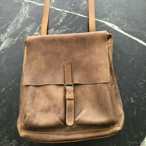Small Raiders Roots Leather Backpack Purse